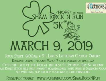 Register for HOPE’s 8th Annual Sham Rock N’ Run!